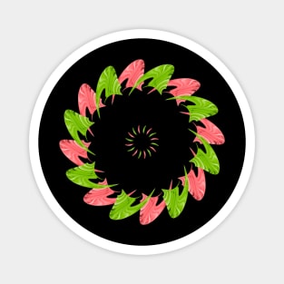 Red and green mandala Magnet